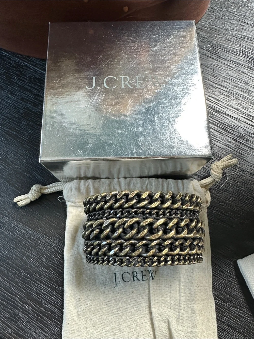 J. Crew cuff in Antique Gold Tone excellent condition.